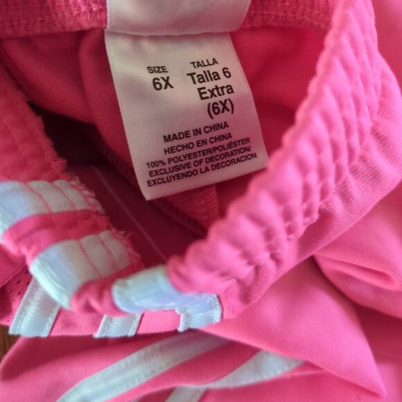 Adidas Girl's Kid's Core Tricot Tracksuit Barbie pink and white size 6X VGUC - Picture 9 of 9